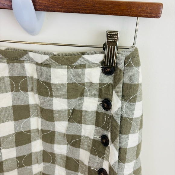 NWT Madewell Quilted Flannel Skirt in Gingham Check Size 0 Plaid Mini Skirt - Picture 13 of 14